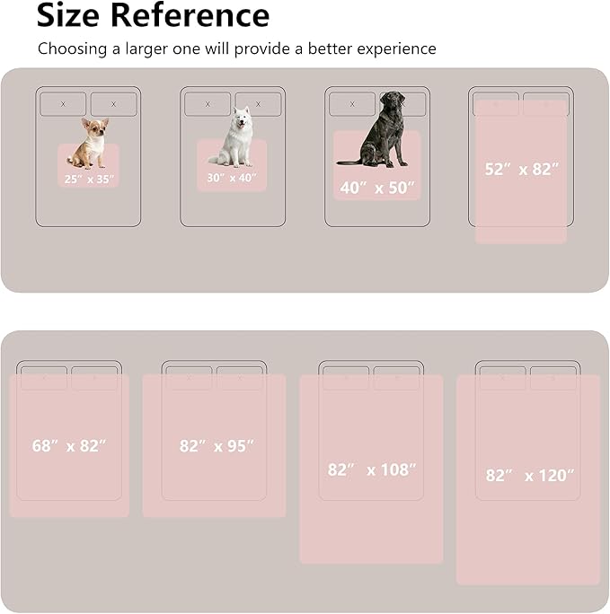 Waterproof Blanket for Bed, Leak Proof Dog Couch Blankets Reversible, Pet Throw Sofa Furniture Protector Machine Washable-82 x120,Pink+Cream