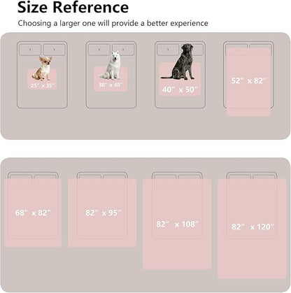 Waterproof Blanket for Bed King Size, Leak Proof Dog Couch Blankets Reversible, Pet Throw Sofa Furniture Protector Machine Washable-82 x108,Pink+Cream