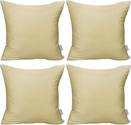 4-Pack 100% Cotton Comfortable Solid Decorative Throw Pillow Case,Thmyo Square Cushion Cover Pillowcase Sublimation Blank Pillow Covers DIY Throw Pillowcase for Sofa Bedroom(20x20 inch/ 50x50cm,Khaki)
