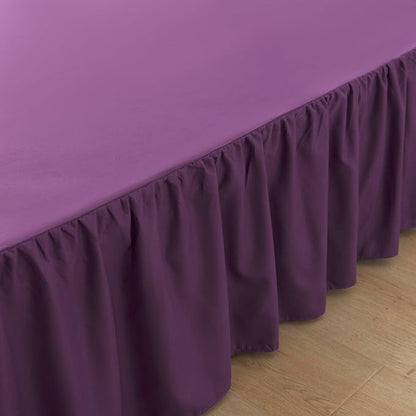 Bed Skirt Queen Size Ruffled Bed Skirt with Split Corners, 14 Inch Drop Dust Ruffle Bed Skirt with Platform, Grape, 14'' Queen