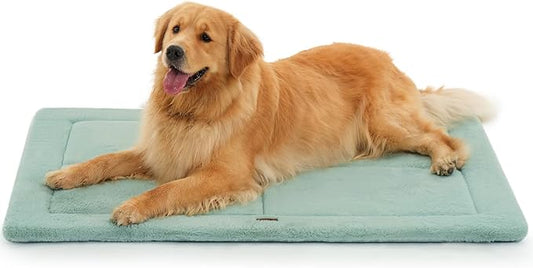 MADE 4 PETS Dog Crate Pad Bed for Large Dogs, Washable & Reversible, Anti-Slip Kennel Mat for Cozy Sleeping, Soft Fluffy Dog Bed for Indoor & Outdoor Use, 44"x32", Green