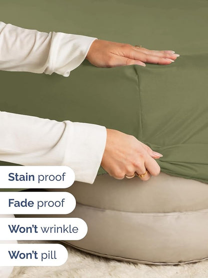 Extra Deep King Fitted Sheet - Hotel Luxury Single Fitted Sheet Only - Easily Fits 18 inch to 24 inch Mattress - Ultra Soft, Wrinkle & Fade Free w/Extra Deep Pockets - Breathable & Comfy - Sage Green