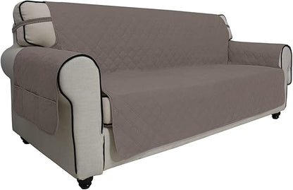 Easy-Going Sofa Slipcover Waterproof Couch Cover for 3 Cushion Couch Sofa Cover Furniture Protector Cover Pets Covers Washable Non-Slip Fabric Pets Kids Children Dog Cat (Sofa, Taupe)