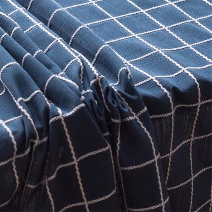Simple Bedside Table Tassel Cover Cloth, Tablecloth Cover Towel, Suitable for Bedside Table TV Microwave Washing Machine Refrigerator Dust Cover (Blue and White Stripes, 15.7 * 35.4 inches)