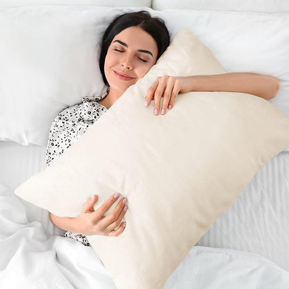 BEDELITE Flannel Pillowcases Standard Set of 2, Super Soft Fleece Pillow Case Cover with Zipper for Bedroom, Sofa, Couch,Luxury Cozy Fuzzy Velvet Pillow Shams for All Seasons(20x26 Inches, Off White)