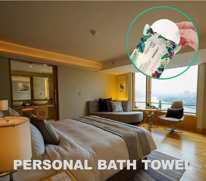 Premium Disposable Bath Towels, Extra Thicker and Larger (55.1” X 27.5"), for Travel Camping Hiking Backpacking, Portable Reusable Quick Dry Pure Cotton 2pcs