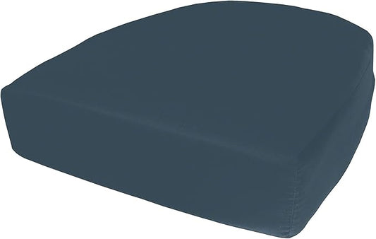 Cushion Source Rounded Back Seat Cushion, 19.5" x 20" x 5" deep Indoor and Outdoor Durable seat Cushion Made with Fade Resistant Sunbrella Fabric, Hidden Zipper, Sunbrella Sapphire Blue