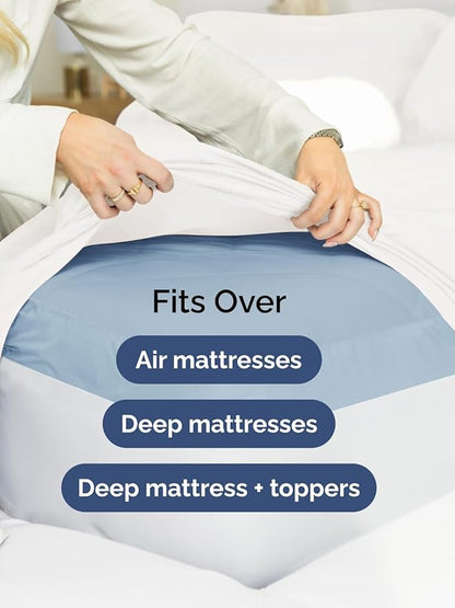 Extra Deep Pocket Twin Sheets - 3 Piece Breathable & Cooling Bed Sheets - Hotel Luxury Bed Sheet Set - Soft, Wrinkle Free & Comfy - Easily Fits Extra Deep Mattresses - Deep Pocket White Sheets Set