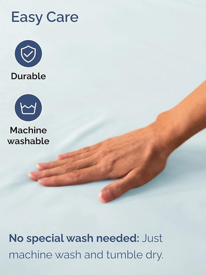 Extra Deep Cal King Fitted Sheet - Hotel Luxury Single Fitted Sheet Only - Easily Fits 18 inch to 24 inch Mattress - Ultra Soft, Wrinkle Free with Extra Deep Pockets - Breathable & Comfy - Ice Blue