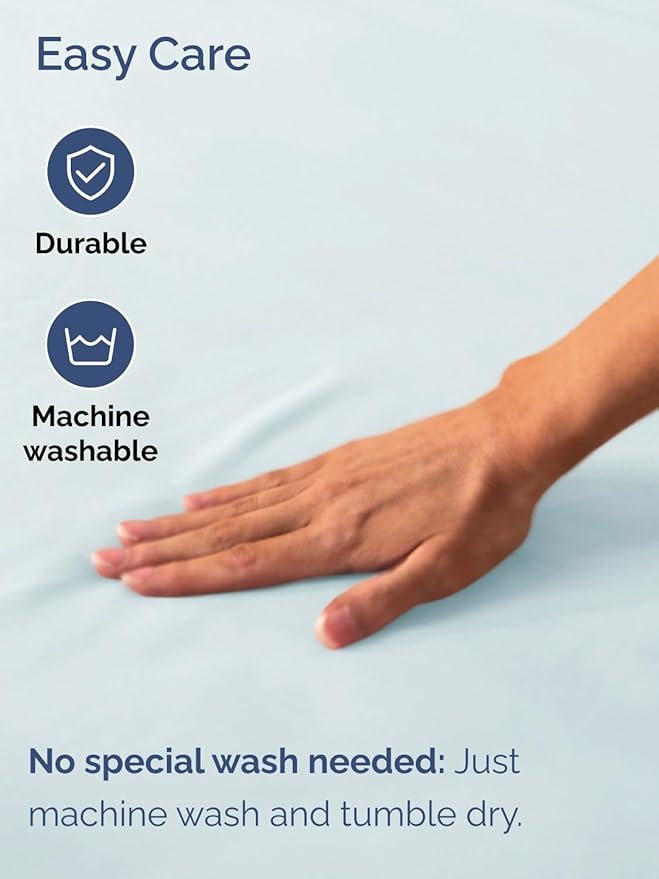 Extra Deep Queen Fitted Sheet - Hotel Luxury Single Fitted Sheet Only - Easily Fits 18 inch to 24 inch Mattress - Ultra Soft, Wrinkle & Fade Free w/Extra Deep Pockets - Breathable & Comfy - Ice Blue