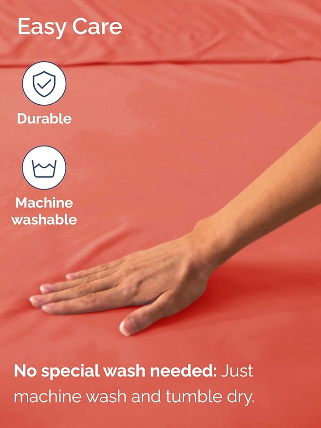 Extra Deep Split King Fitted Sheet - Hotel Luxury Single Fitted Sheet Only - Easily Fits 18 inch to 24 inch Mattress - Ultra Soft, Wrinkle & Fade Free w/Extra Deep Pocket - Breathable & Comfy - Coral