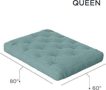 Royal Sleep Products by The Futon Factory 6 inch Foam Futon Mattress - Solid Teal Cover - Queen Size - CertiPUR Certified Foams - Made in USA - Replacement Mattress - (Frame not Included)