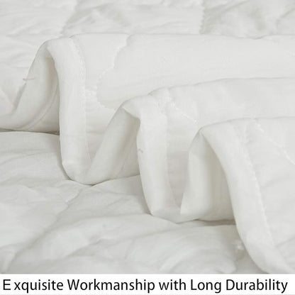NTBAY Down Alternative Oversized Toddler Comforter, Super Soft and Warm Solid Color Baby Crib Quilted Blanket, 43x60 inches, White