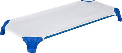 Sprogs Deluxe Heavy Duty Toddler 40"L Stackable Daycare Cot with Easy Lift Corners Cots for Preschool Kids Sleeping, Resting, and Naptime, SPG-16134-18PK, Blue (Pack of 18)