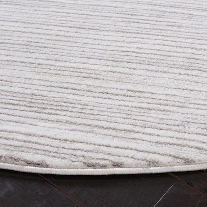 SAFAVIEH Vision Collection Round Rug - 10' Round, Ivory Grey, Modern Ombre Design, Non-Shedding & Easy to Clean, Ideal for Living Room, Bedroom, Dining Space (VSN606K)