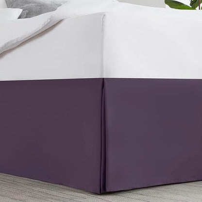 Nestl Dark Purple Full Bed Skirt - Full Size Bed Skirt 14 Inch Drop - Brushed Microfiber Bed Skirts - Hotel Quality Pleated Bed Skirt - Shrinkage & Fade Resistant
