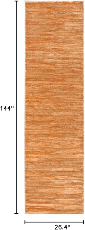 SAFAVIEH Vision Collection Runner Rug - 2'2" x 12', Orange, Modern Ombre Design, Non-Shedding & Easy to Clean, Ideal for Foyer, Hallway, Bedroom (VSN606P)