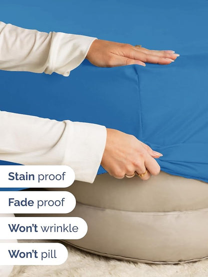 Extra Deep Full Fitted Sheet - Hotel Luxury Single Fitted Sheet Only - Easily Fits 18 inch to 24 inch Mattress - Ultra Soft, Wrinkle & Fade Free w/Extra Deep Pockets - Breathable & Comfy - Royal Blue