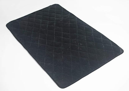 4Knines Extra Large Dog Crate Mat – Waterproof, Non-Slip, Machine Washable Crate Mat – Soft, Durable Kennel Mat for Dogs – Pet Bed for Crates, Travel or Home Use - Large (Black)