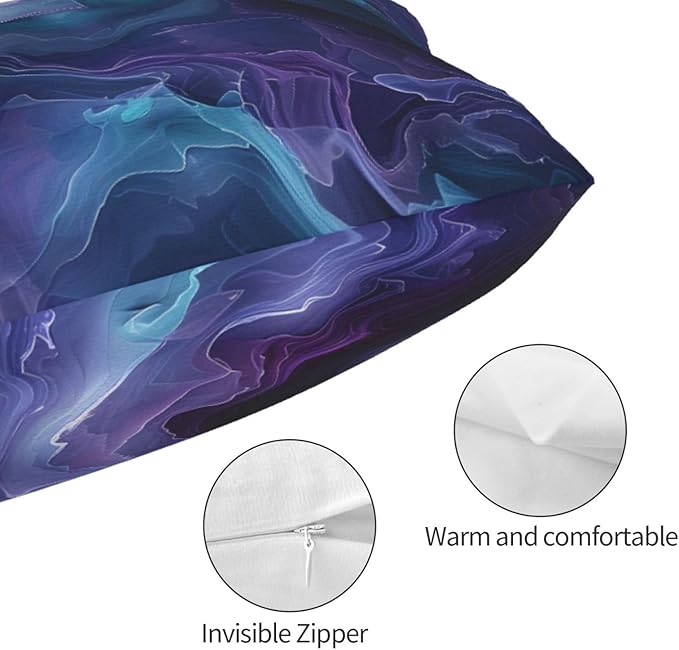 Purple Teal Turquoise Galaxy Nebulous 20x12 inches Throw Pillow Covers Cozy Square Pillowcases Home Decor for Bed Couch Sofa Office Living Room Cushion Covers