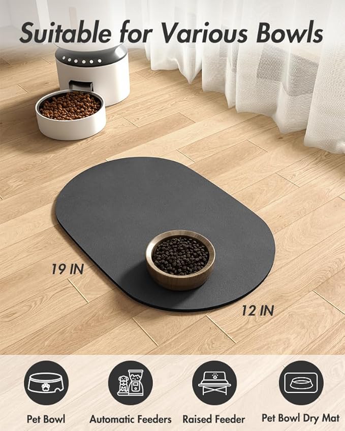 Absorbent Dog Food Mat-Dog Mat for Food and Water Bowl, Quick Dry Pet Food Mat, No Stains Dog Feeding mat, Dog Accessories Pet Supplies Mat-Dog Water Bowl Mat for Messy Drinkers