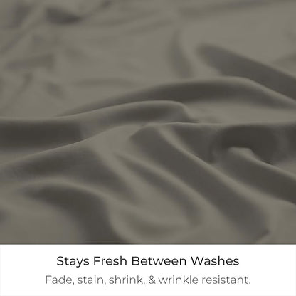 Mellanni Bed Skirt Twin Size - Bed Skirting - 15-Inch Tailored Drop Pleated Dust Ruffle - Hotel Luxury Bedding - Wrinkle, Fade, Stain Resistant - 1 Bedskirt (Twin, Dark Taupe)