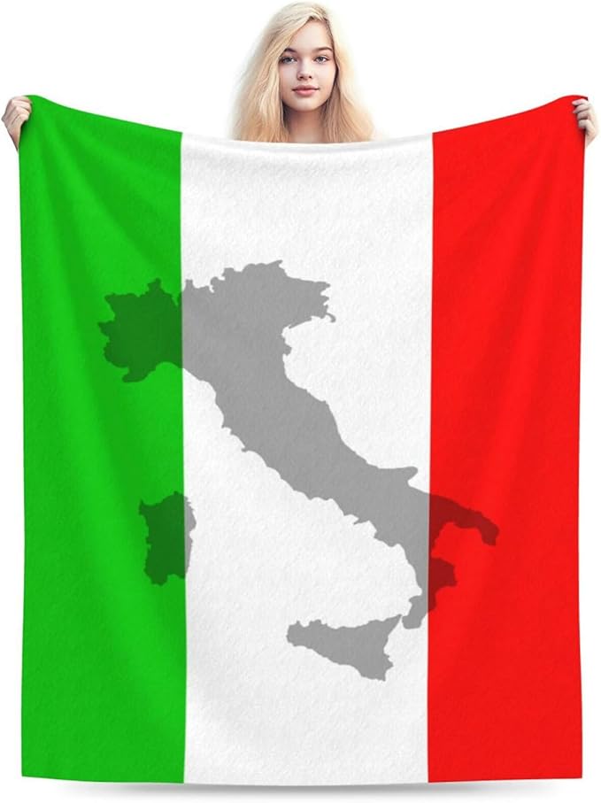 HGOD DESIGNS Italian Flag Flannel Fleece Bed Blanket Throw Blanket Lightweight Cozy Plush Blanket for Bedroom Living Rooms Sofa Couch 50"x60"