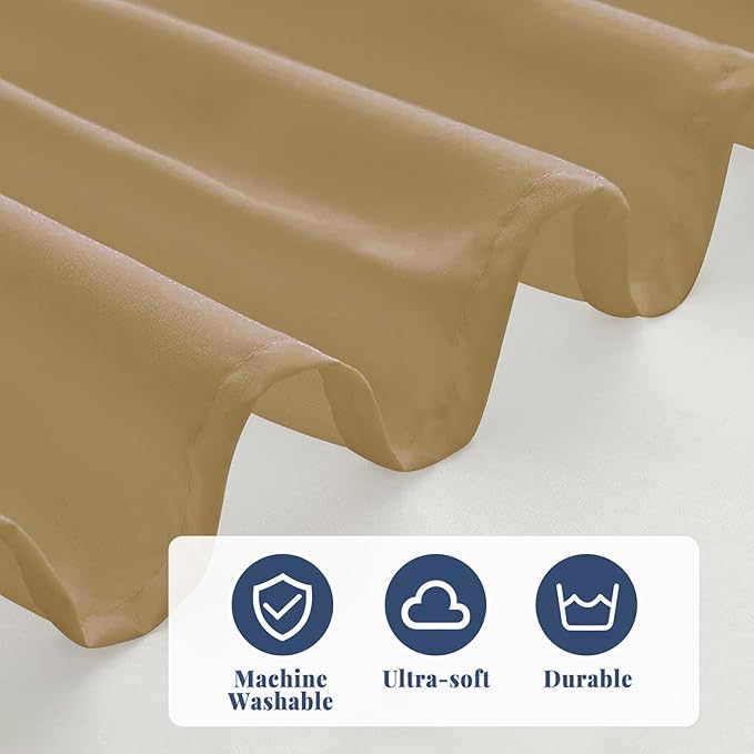 King Bed Skirt, Elastic Wrap Around Bed Skirt King Size, Bed Skirts for Adjustable Bed, Easy Fit with 14" Drop Length Tailored Drop Dust Ruffle (Beige)