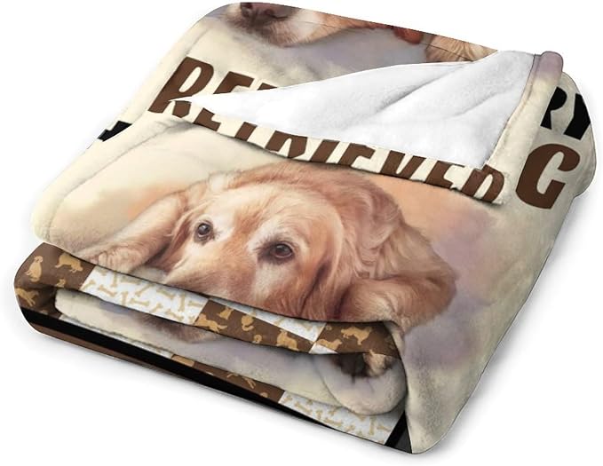 Golden Retriever Dog Print Blanket Best Dog Pet Animal Throw Blankets for Couch Sofa Stuff Decor Gifts Lightweight Soft Cozy Fleece Plush Warm Flannel Bedding for Lover Man Woman Teen Adults 60"x80"