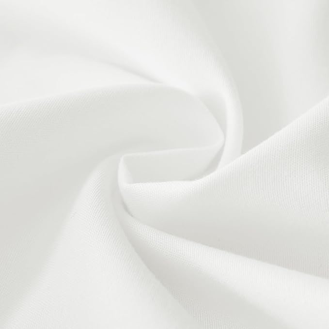 MEILA Wrap Around Bed Skirt Three Fabric Sides Elastic Dust Ruffled 16 Inch Tailored Drop,Easy to Install Fade Resistant-Natural White, Twin/Full