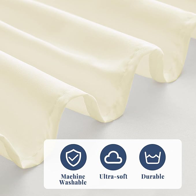 King Bed Skirt, Elastic Wrap Around Bed Skirt King Size, Bed Skirts for Adjustable Bed, Easy Fit with 14" Drop Length Tailored Drop Dust Ruffle (Light Yellow)