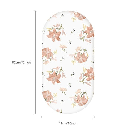 Gllquen Baby Bassinet Sheets Set 2-Pack, Breathable Cozy Bassinet Fitted Sheet Universal Fit Standard Mattress Oval Rectangle Cradle Baby Sheets for Baby Boy Girls Unisex 32"x16"(Lily)