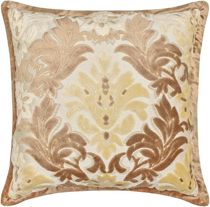 The HomeCentric King/Queen/Twin Beige Decorative CA King 86"x18" Bed Runner Without Pillow Cover, Damask Bed Scarf on Velvet Fabric - Emmeline