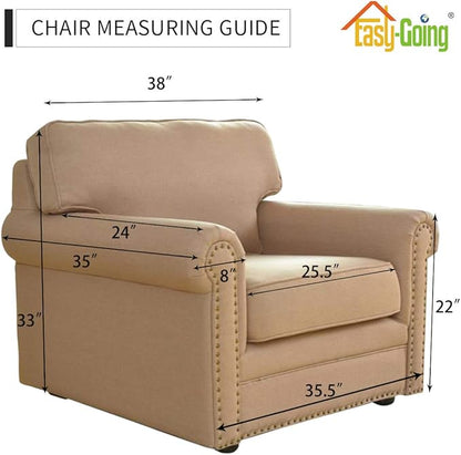 Easy-Going Chair Sofa Slipcover Reversible Sofa Cover Water Resistant Couch Cover Furniture Protector Cover with Elastic Straps for Pets Kids Children Dog Cat (Chair, Darkgray/Beige)