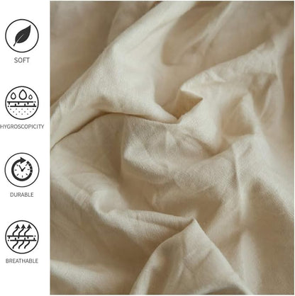 Simple&Opulence Belgian Linen Bed Skirt with Classic 16 inch Tailored Drop Dust Ruffle, Easy Fit Breathable Premium Natural Flax- Pleated Linen,Queen