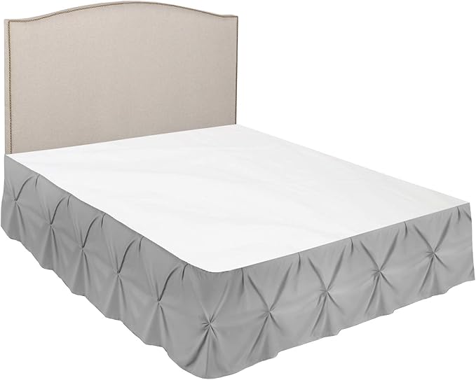 Nestl Premium Microfiber Bedskirt - Twin Size, Pinch Pleat, 14" Drop, Hotel Quality, Light Grey