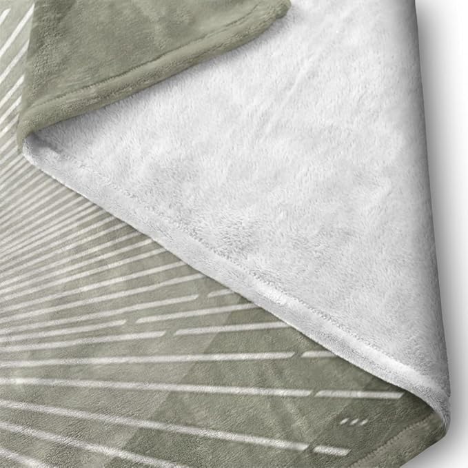 Boho Moss Green Sunrise Mid Century Throws Blankets Modern Abstract Decorative Blankets Boho Minimalist Geometric Aesthetic Soft Warm Bed Bedding Blankets for Couch Bedroom Office 30"x40"