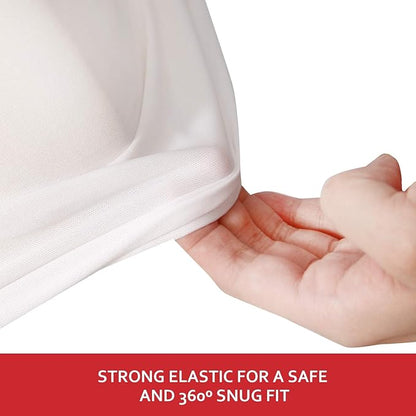 Pack and Play Mattress Pad Protector 2 Pack Waterproof, Cotton Fabric Absorbent, Soft Pack and Play Sheets, Fits Graco Play Yards, Baby Portable Mini Cribs. Foldable Mini Crib Sheets Cover
