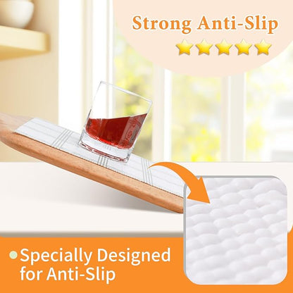 Shelf Liner for Kitchen Cabinets Non Adhesive Drawer Liner Non-Slip Thickened Shelf Liner Paper Strong Easy to Clean for Tool Box Refrigerator with Knife and Tape Measure, White Square,23.6 x 354.3 IN