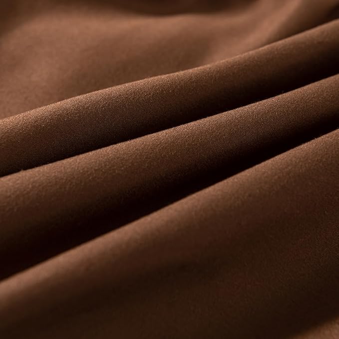 Brown Ruffled Bed Skirt - Full Size with Split Corners, 18 Inch Drop