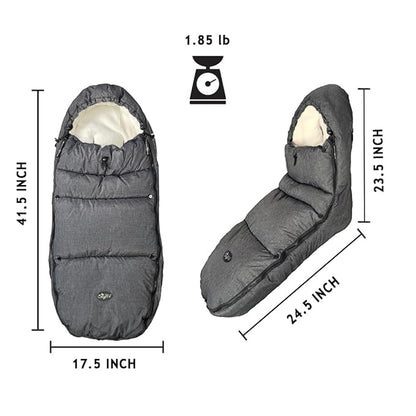 CozyMe Stroller Footmuff - Adjustable Winter Stroller Blanket Evolution for Toddler, Multi Purpose Fleece Lined Warm Hooded Bunting Bag for Baby, Water Repellent | (6M - 4T)