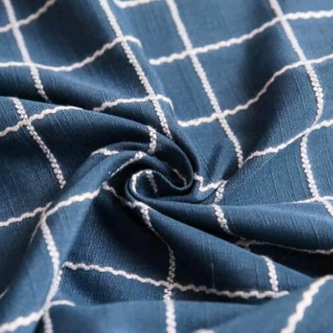Simple Bedside Table Tassel Cover Cloth, Tablecloth Cover Towel, Suitable for Bedside Table TV Microwave Washing Machine Refrigerator Dust Cover (Blue and White Stripes, 15.7 * 35.4 inches)