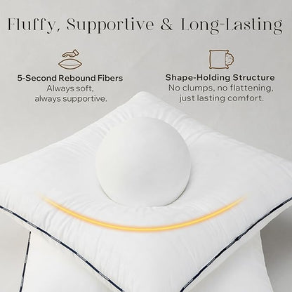 Phantoscope 16x16 Pillow Inserts, Decorative Throw Pillow Inserts with 100% Cotton Jacquard Cover, Virgin Fiber Pillow Sham Stuffer, Square Couch Cushion Pillows, Pack of 2, 16x16 Inch