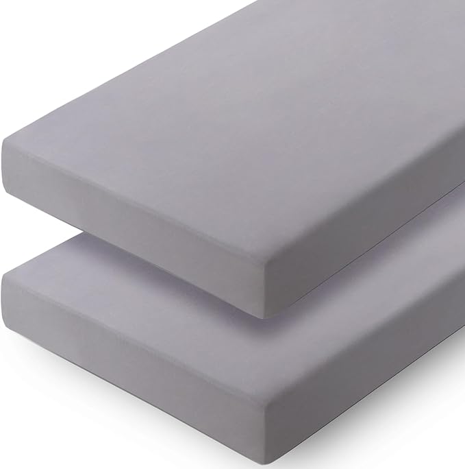 Cot Sheets 31" x 75", 2 Pack Cot Fitted Sheet for Narrow Twin/RVs Bunk/Camper Bunk/Guest Beds/Army Cots/Trifold Mattress/Travel Size Mattress, Shrinkage & Stain Resistant Cot Size Cover, Gray