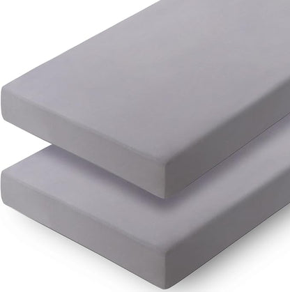 Cot Sheets 31" x 75", 2 Pack Cot Fitted Sheet for Narrow Twin/RVs Bunk/Camper Bunk/Guest Beds/Army Cots/Trifold Mattress/Travel Size Mattress, Shrinkage & Stain Resistant Cot Size Cover, Gray