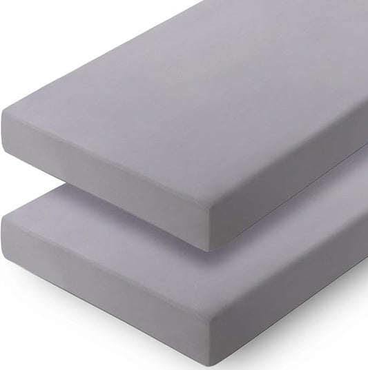 Cot Sheets 31" x 75", 2 Pack Cot Fitted Sheet for Narrow Twin/RVs Bunk/Camper Bunk/Guest Beds/Army Cots/Trifold Mattress/Travel Size Mattress, Shrinkage & Stain Resistant Cot Size Cover, Gray