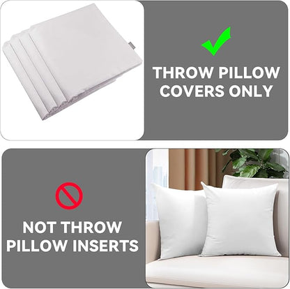 Thmyo 4-Pack 100% Cotton Comfortable Solid Decorative Throw Pillow Case Square Cushion Cover Pillowcase Sublimation Blank Pillow Covers Christmas DIY Throw Pillowcase for Sofa(22x22inch/55x55cm,White)