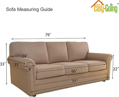 Easy-Going Stretch Sofa Slipcover 1-Piece Sofa Cover Furniture Protector Couch Soft with Elastic Bottom for Kids, Polyester Spandex Jacquard Fabric Small Checks (Sofa, Dark Gray)
