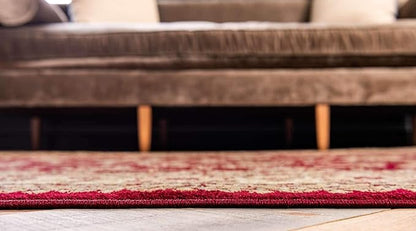 Unique Loom Voyage Collection Traditional Oriental Classic Intricate Design Area Rug (9' 0 x 12' 0 Rectangular, Red/Gold)