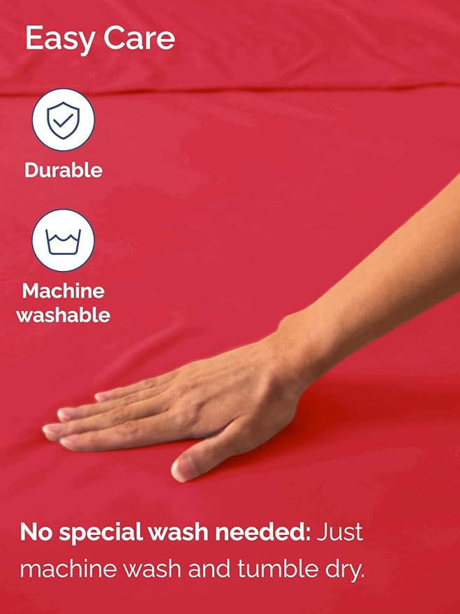Extra Deep Queen Fitted Sheet - Hotel Luxury Single Fitted Sheet Only - Easily Fits 18 inch to 24 inch Mattress - Ultra Soft, Wrinkle Free w/Extra Deep Pockets - Easy-Care, Breathable & Comfy - Red